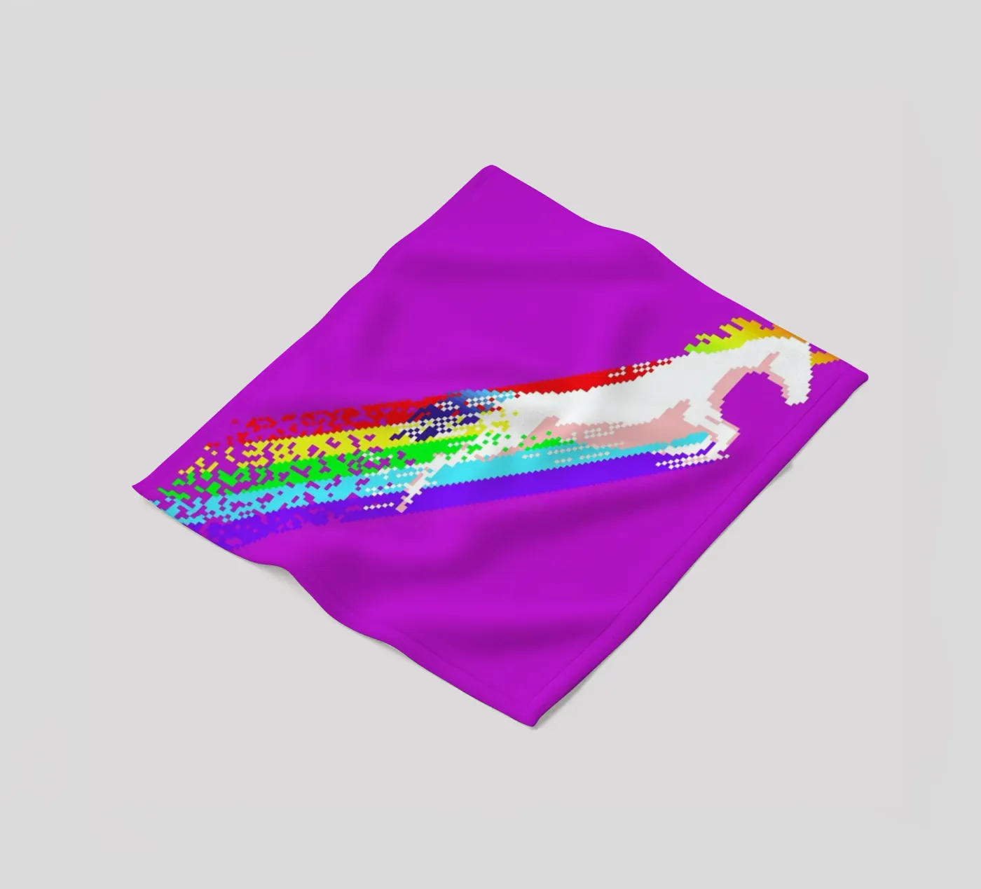 Pixel Unicorn fleece blanket by Róbert Farkas