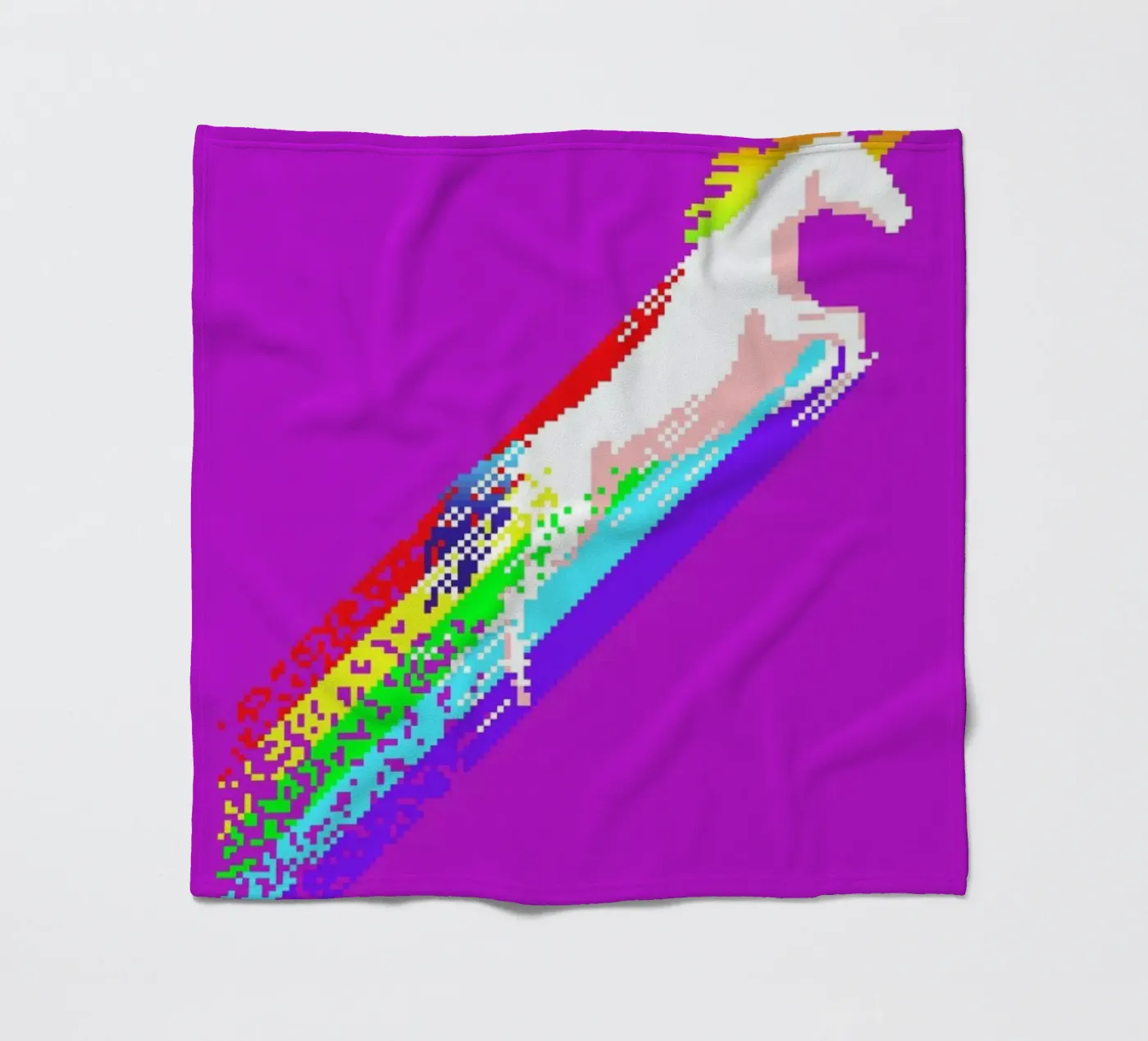 Pixel Unicorn fleece blanket by Róbert Farkas