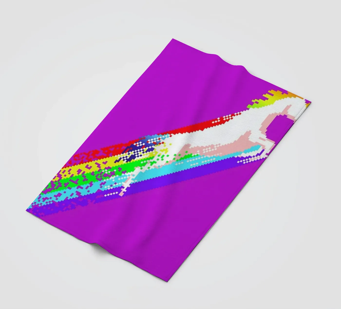 Pixel Unicorn fleece blanket by Róbert Farkas