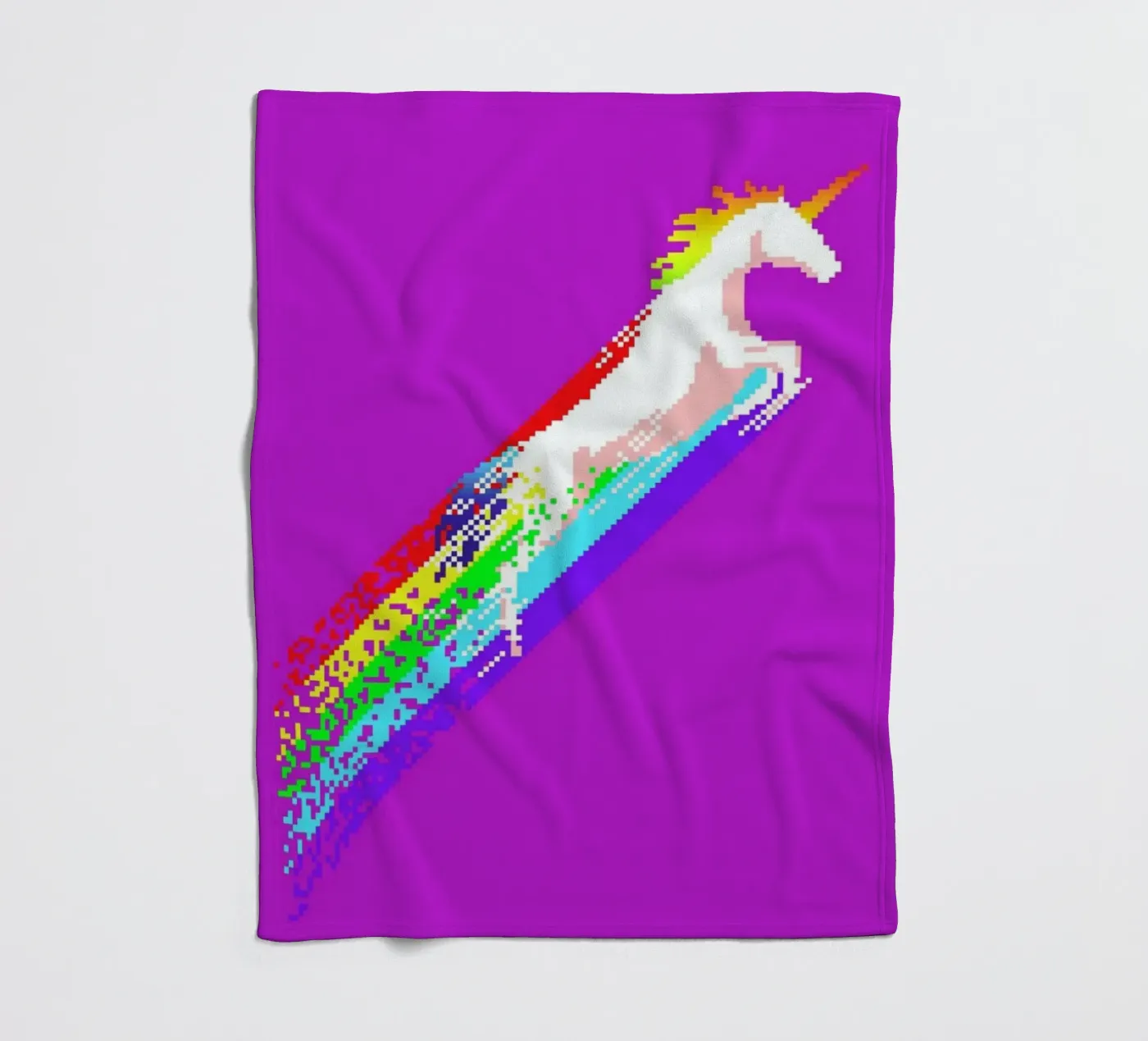 Pixel Unicorn fleece blanket by Róbert Farkas