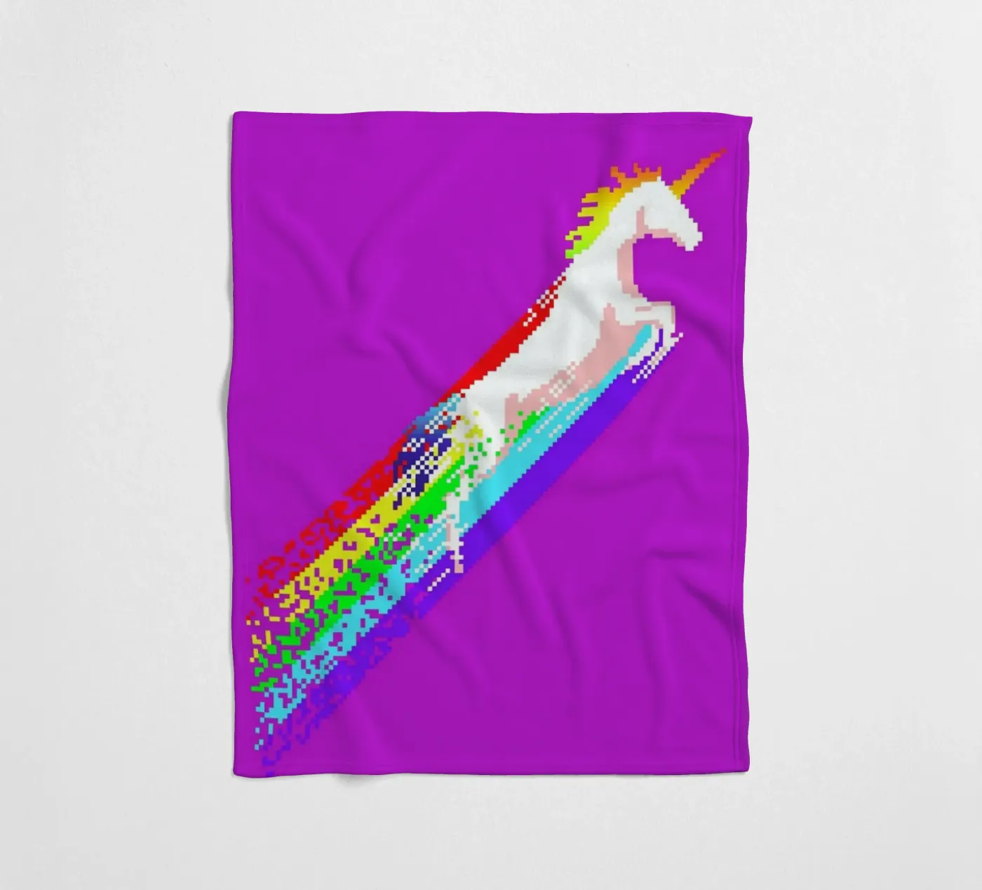 Pixel Unicorn fleece blanket by Róbert Farkas
