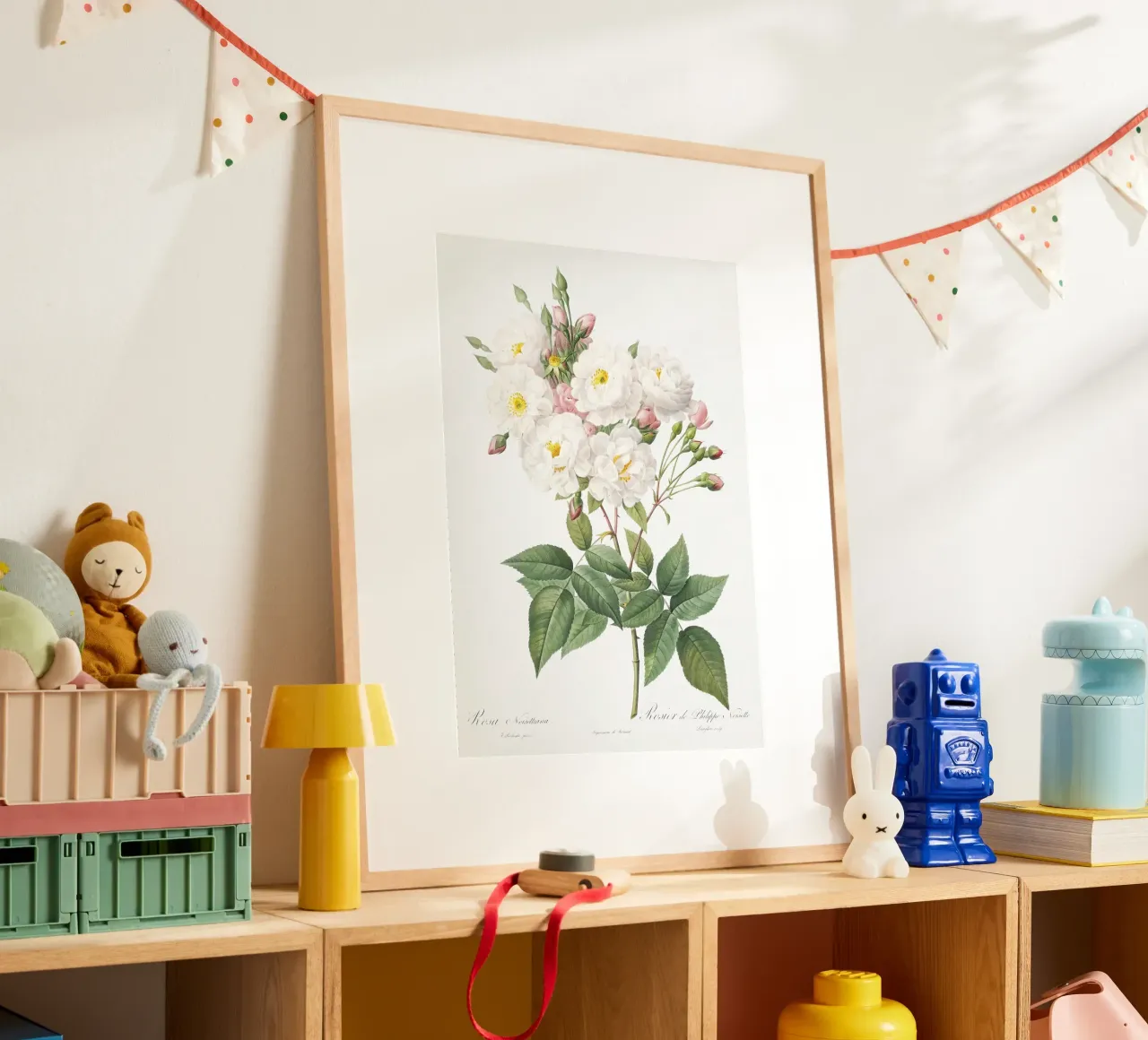 White Roses poster con telaio in alluminio da Venus Art