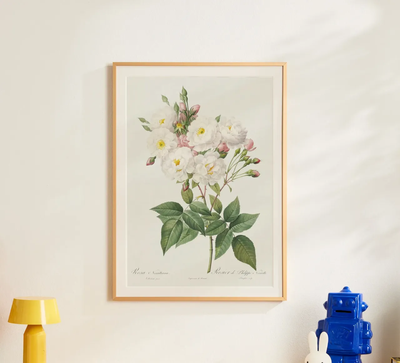 White Roses poster con telaio in alluminio da Venus Art