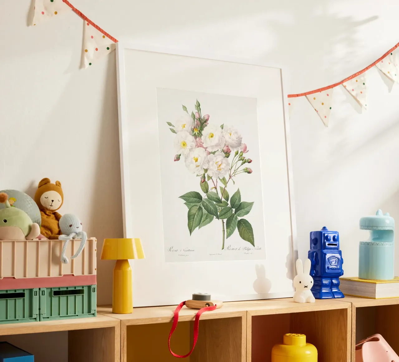White Roses poster con telaio in alluminio da Venus Art