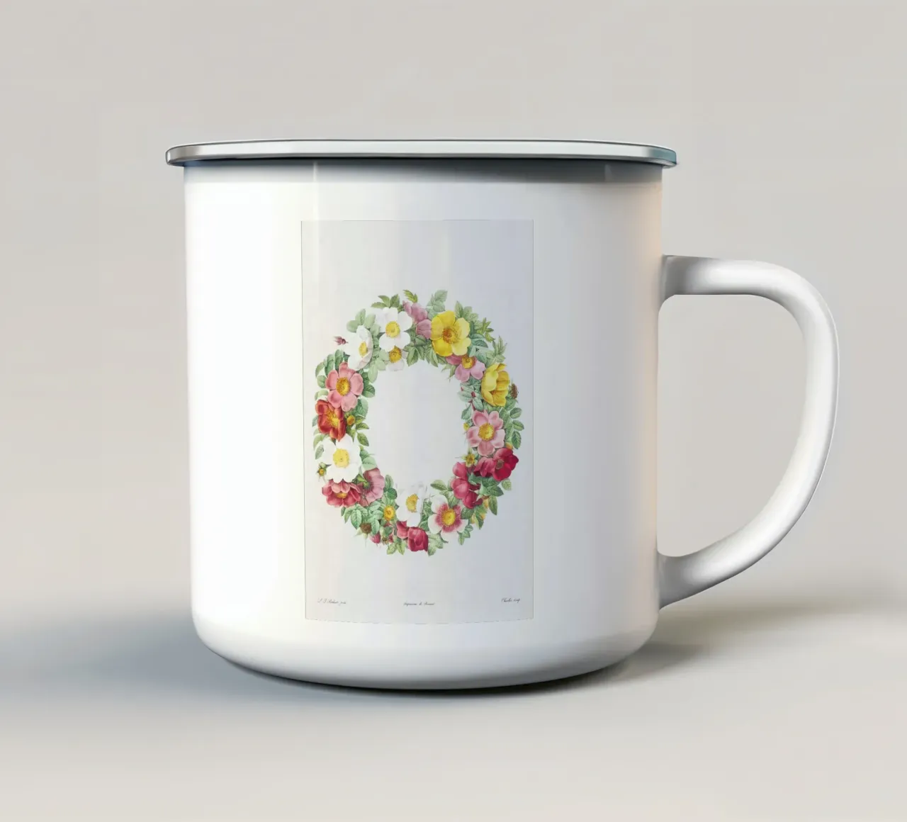 Flower Wreath tazza in smalto da Venus Art