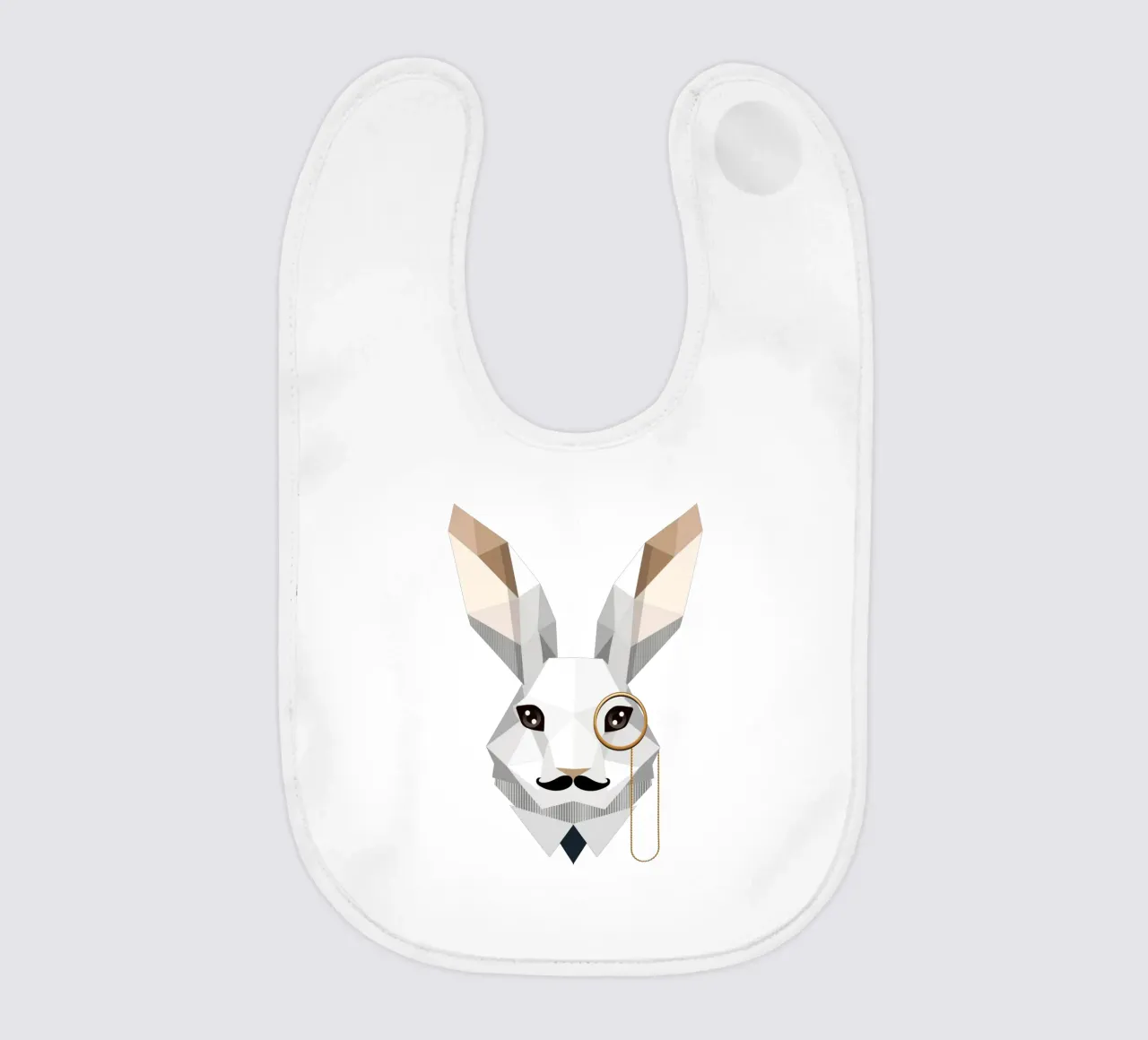 Coniglietto di Pasqua elegante con monocolo e baffi bavaglino da namosh