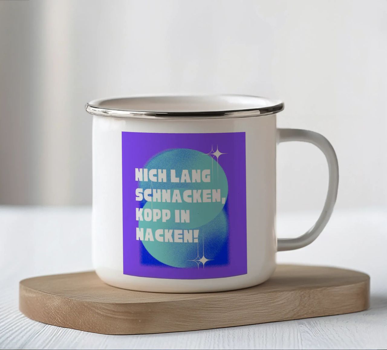Hopp Hopp! Emaille Tasse von Ambition Wall