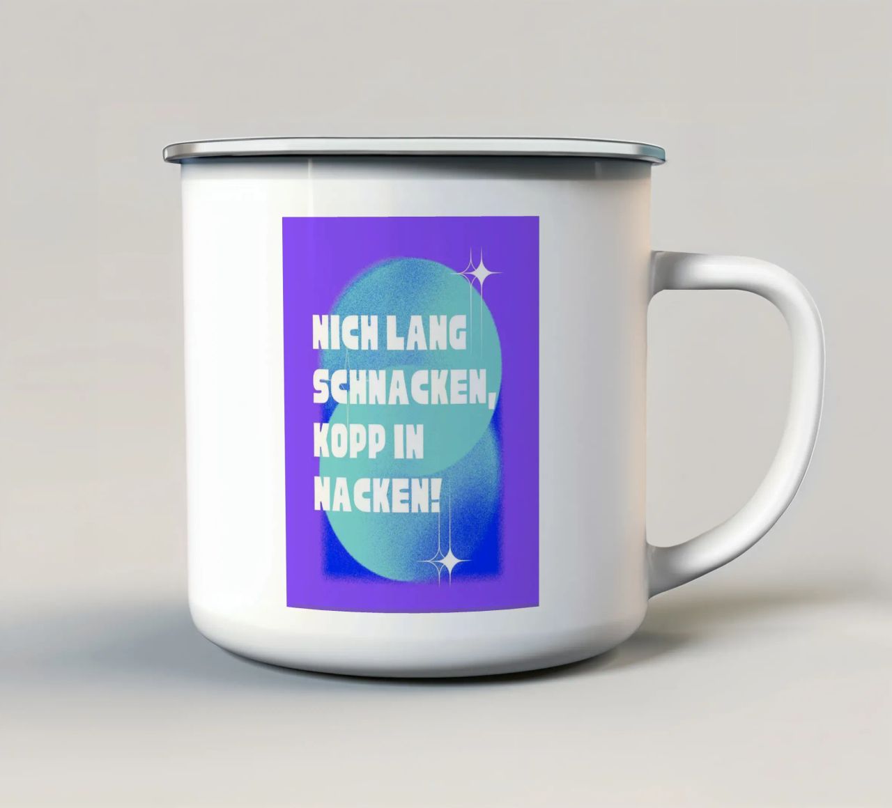 Hopp Hopp! Emaille Tasse von Ambition Wall