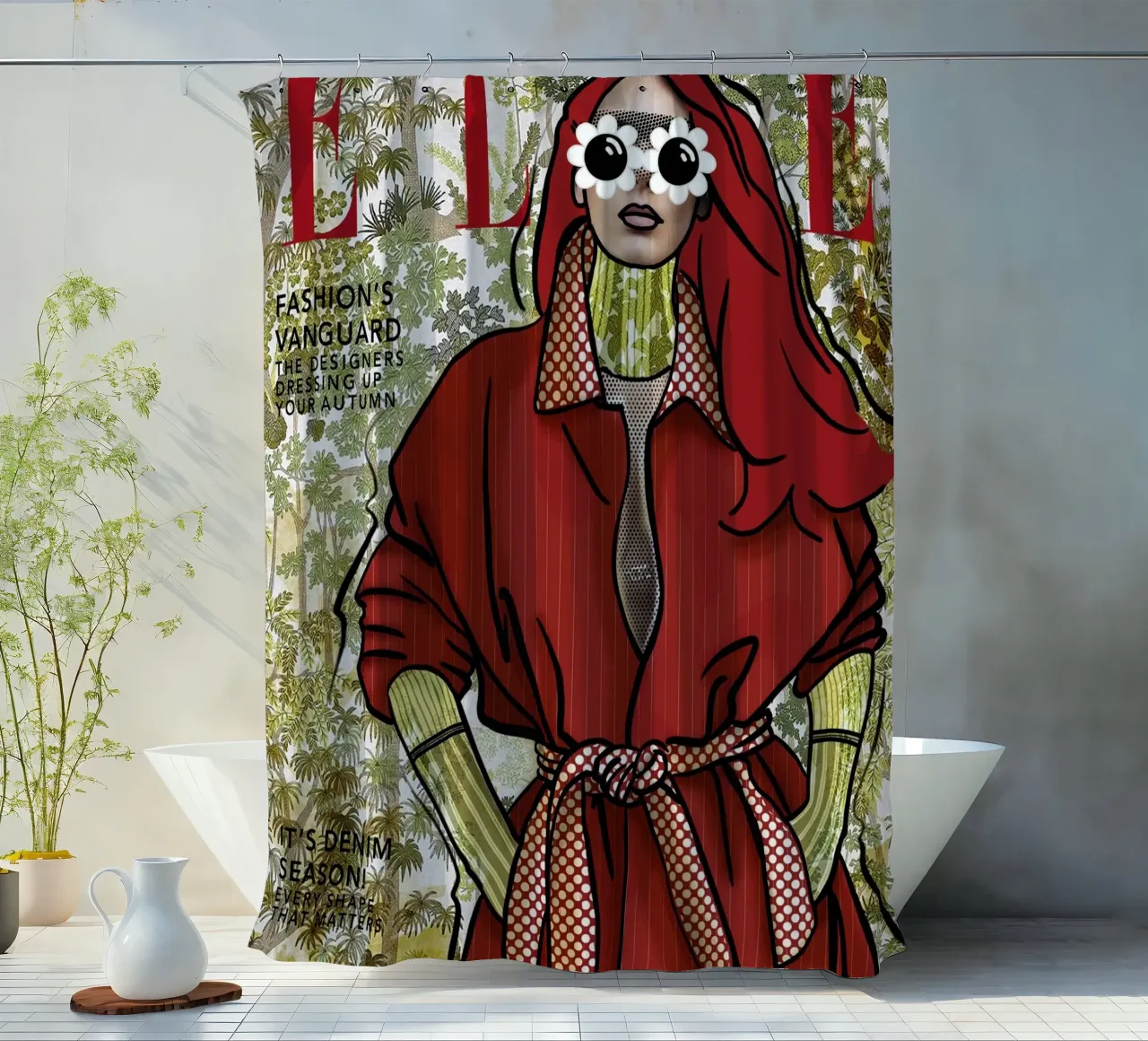 Adèle recover shower curtain by Rosita Pepita