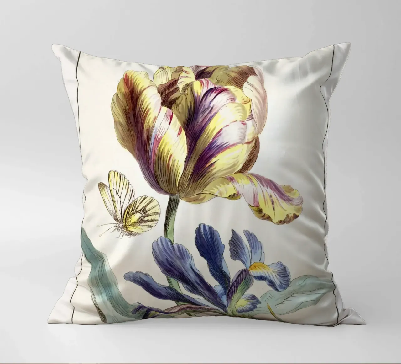 Tulip Spring Botanical Illustration cuscino da Venus Art