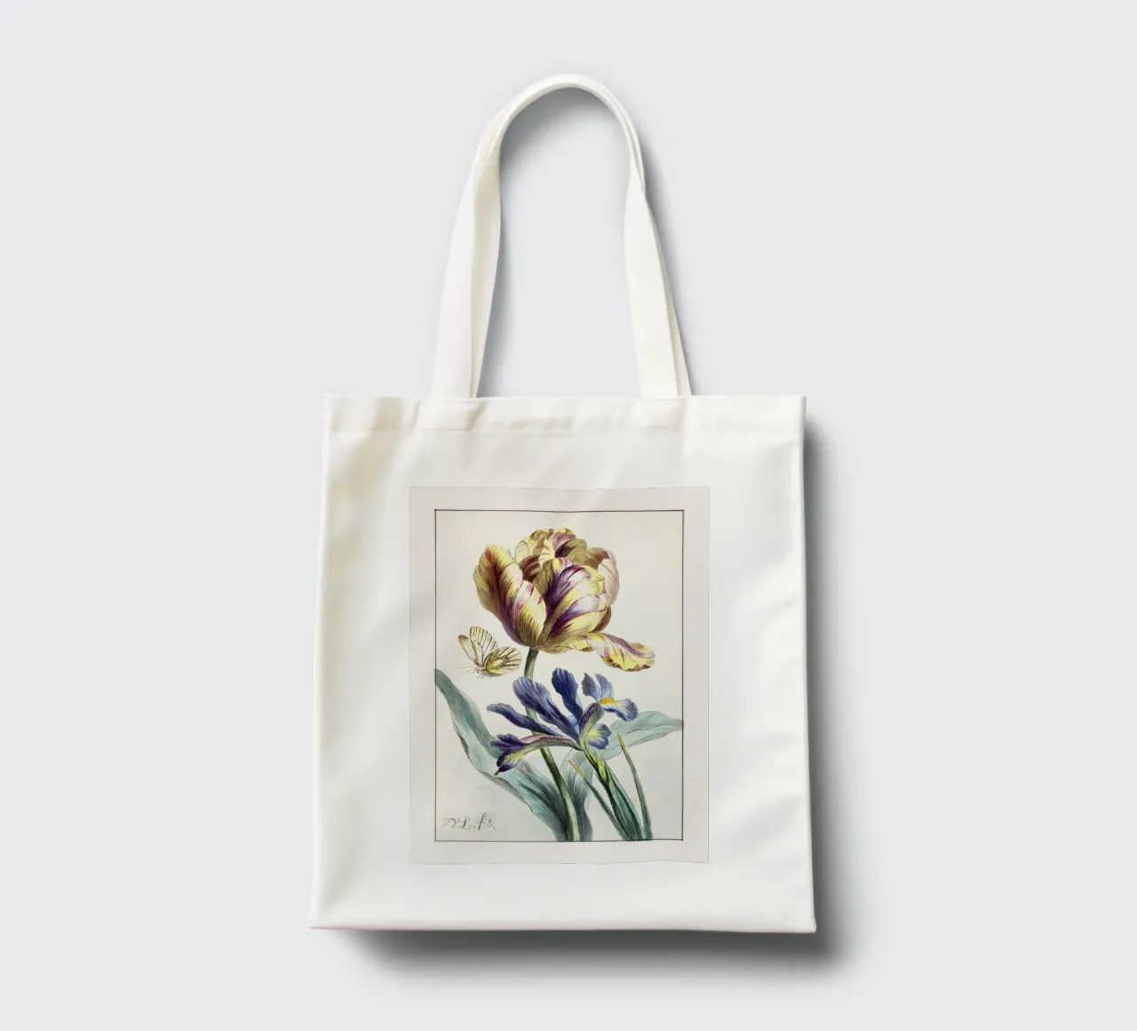 Tulip Spring Botanical Illustration borsa in juta da Venus Art