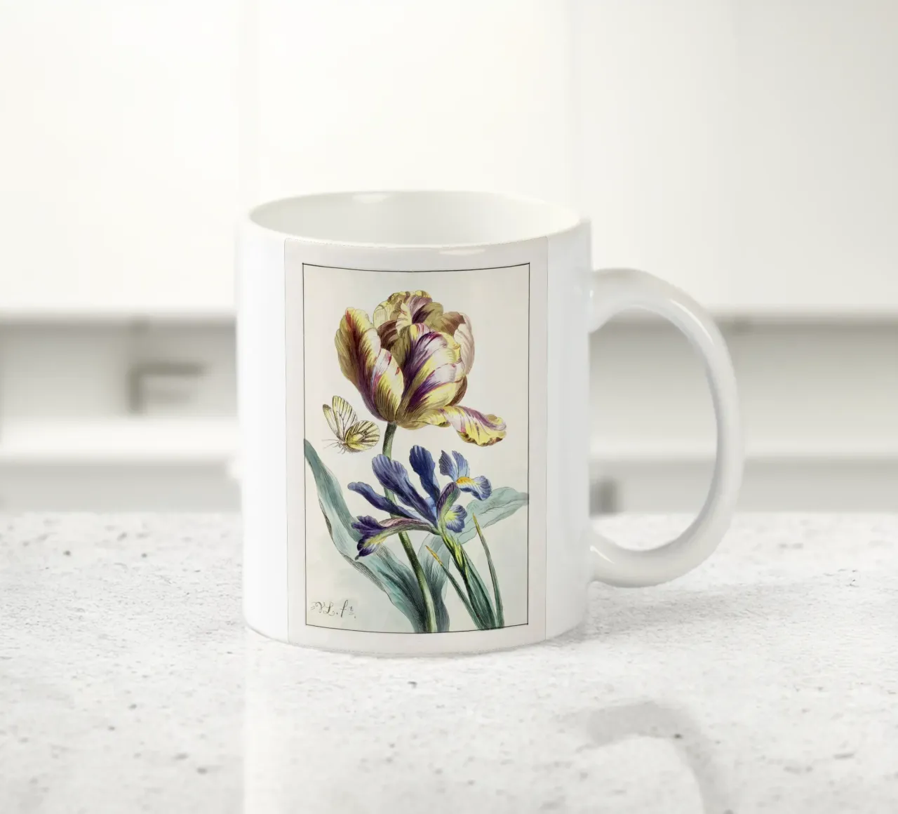 Tulip Spring Botanical Illustration tazza in ceramica da Venus Art
