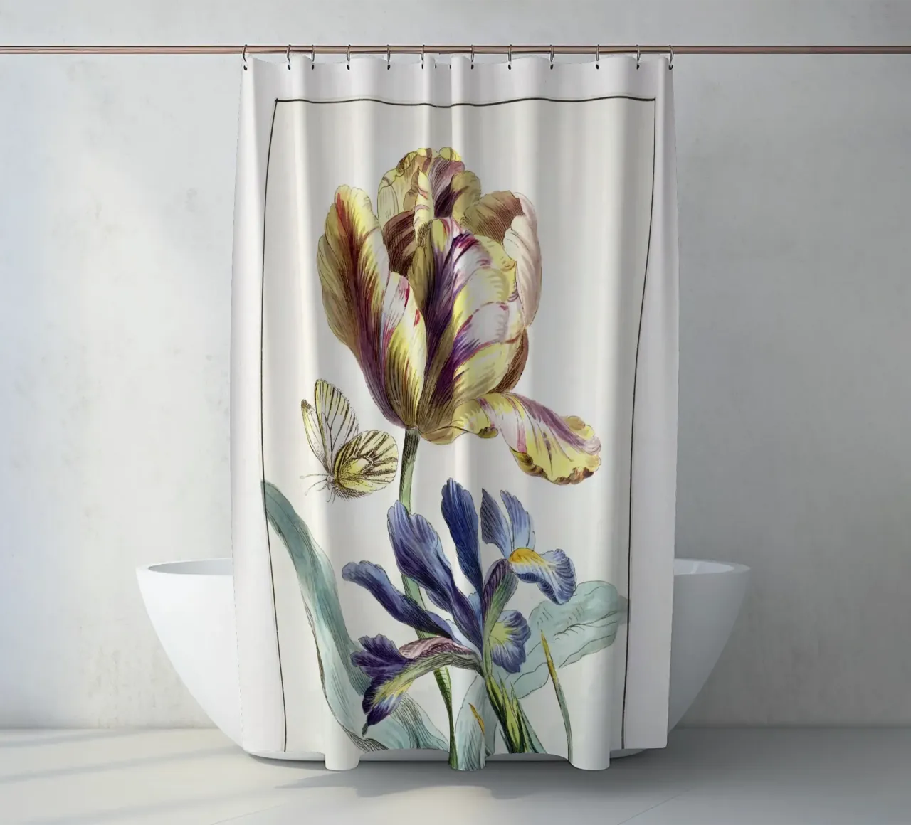 Tulip Spring Botanical Illustration tenda da doccia da Venus Art