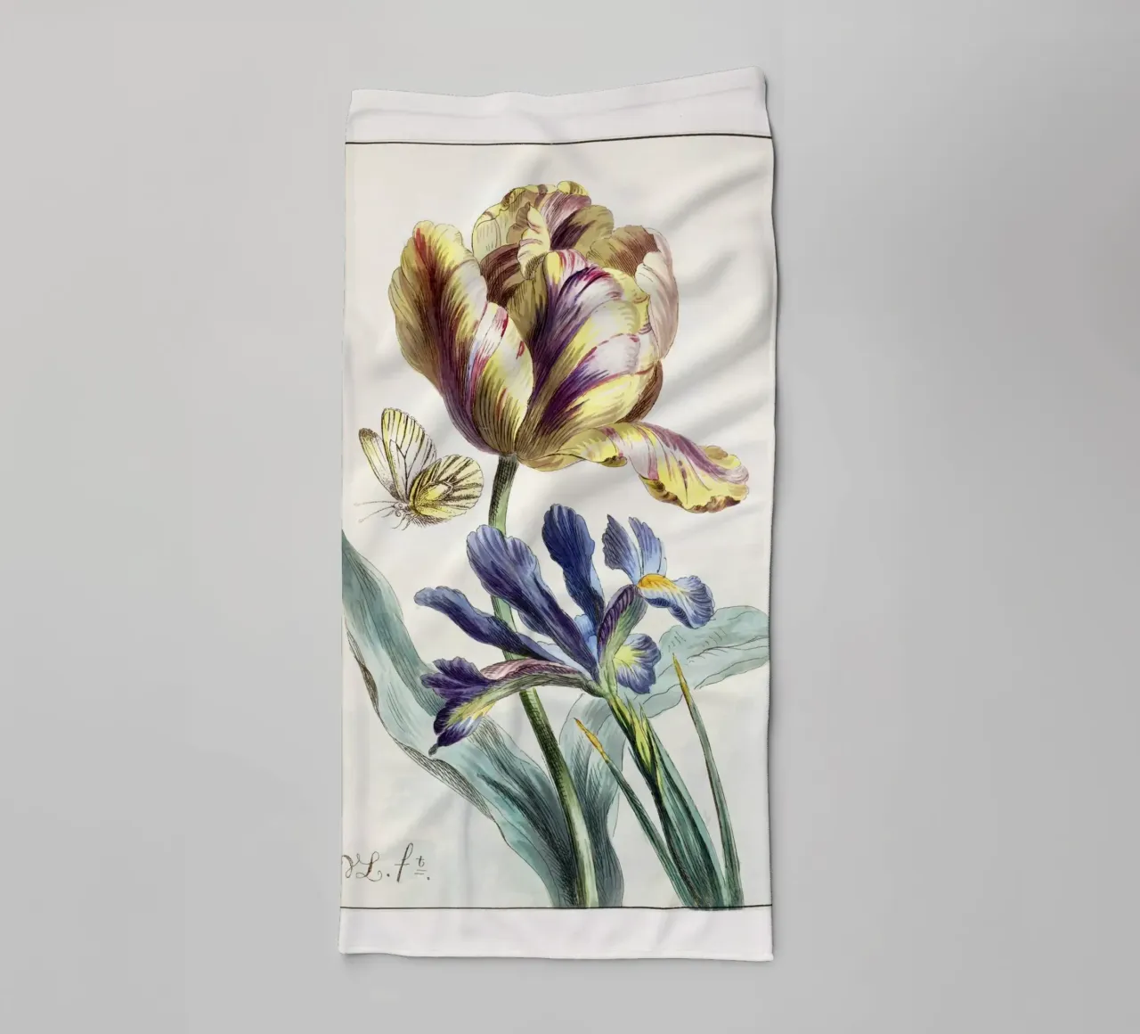 Tulip Spring Botanical Illustration Handtuch von Venus Art