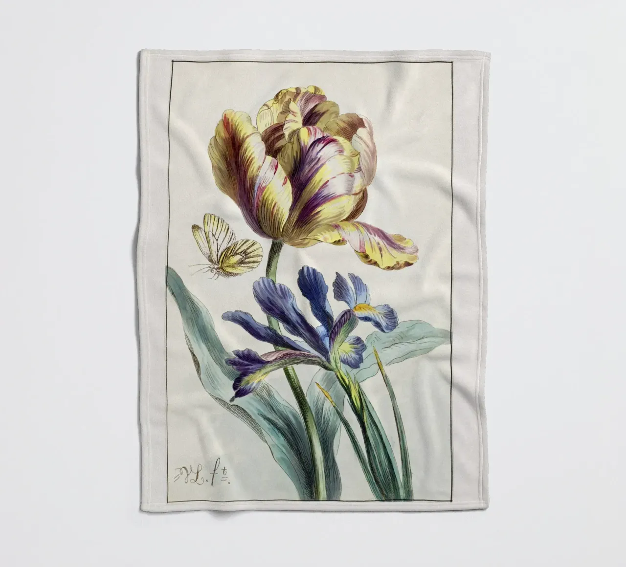 Tulip Spring Botanical Illustration coperta in pile da Venus Art