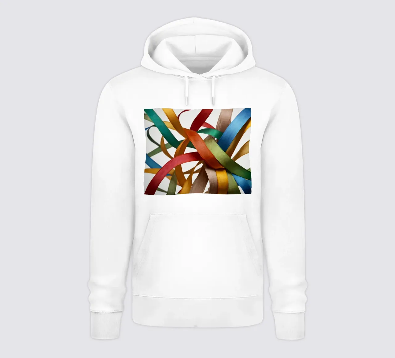 Nastri colorati intrecciati tra loro creano un'atmosfera vibrante. felpa con cappuccio da DesignDoodle