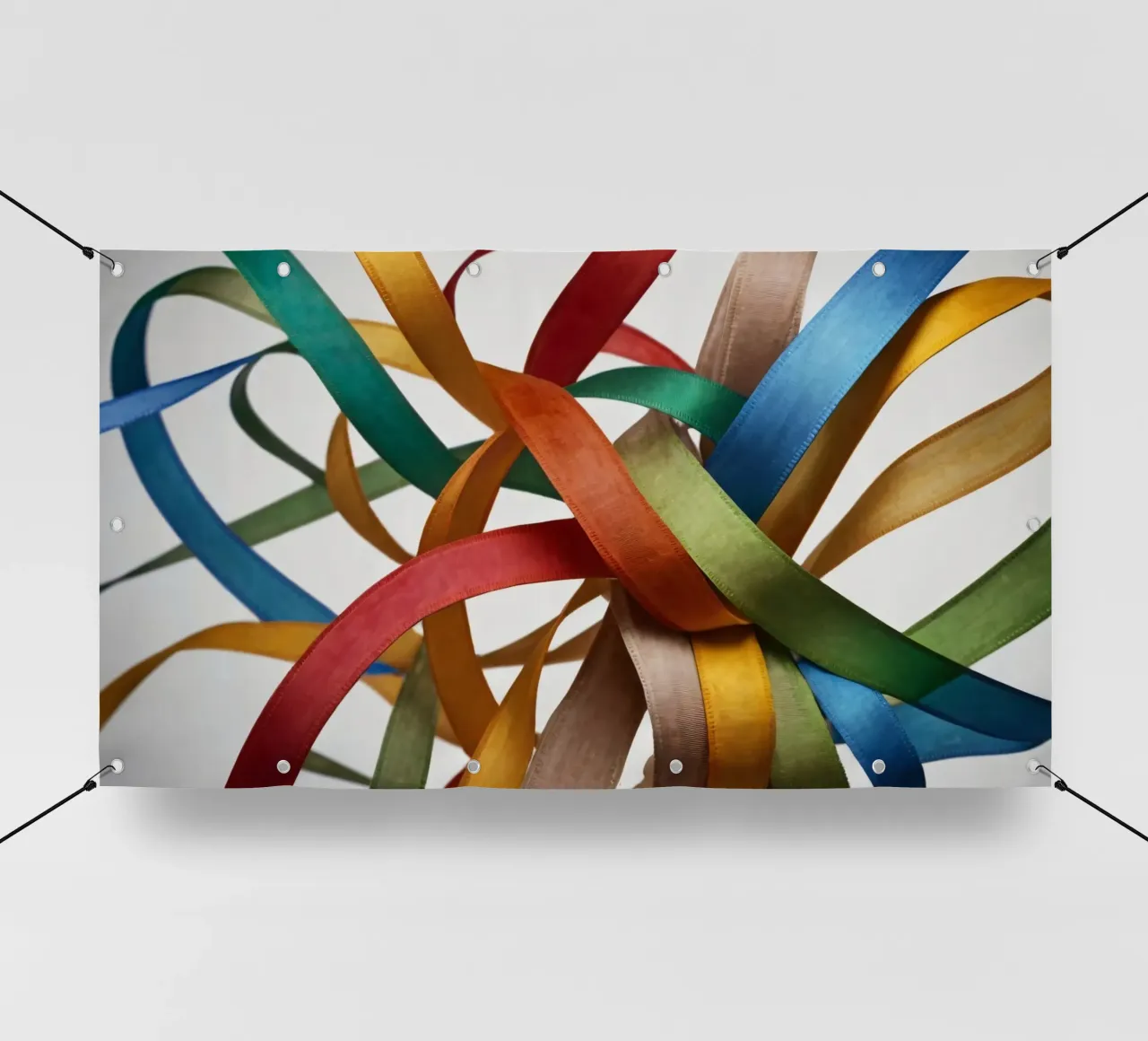 Nastri colorati intrecciati tra loro creano un'atmosfera vibrante. telo in pvc da DesignDoodle