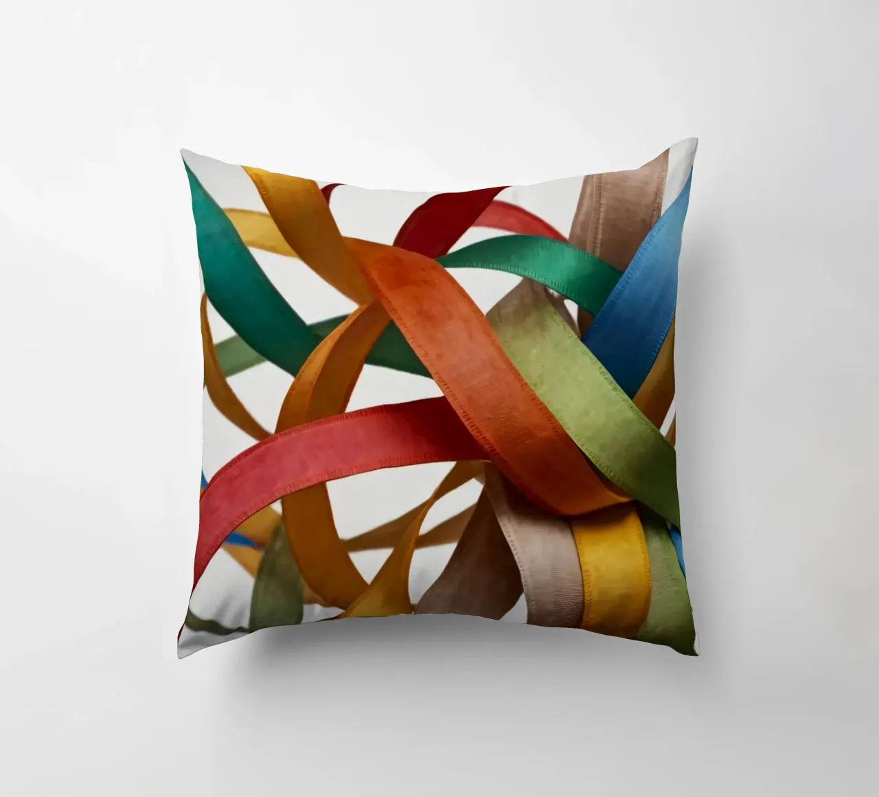 Nastri colorati intrecciati tra loro creano un'atmosfera vibrante. cuscino da DesignDoodle