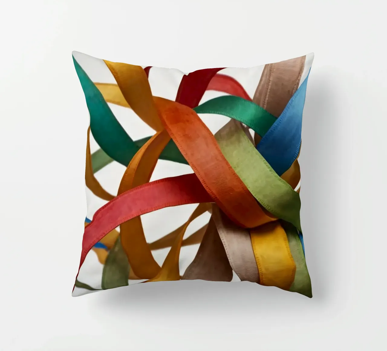 Nastri colorati intrecciati tra loro creano un'atmosfera vibrante. cuscino da DesignDoodle
