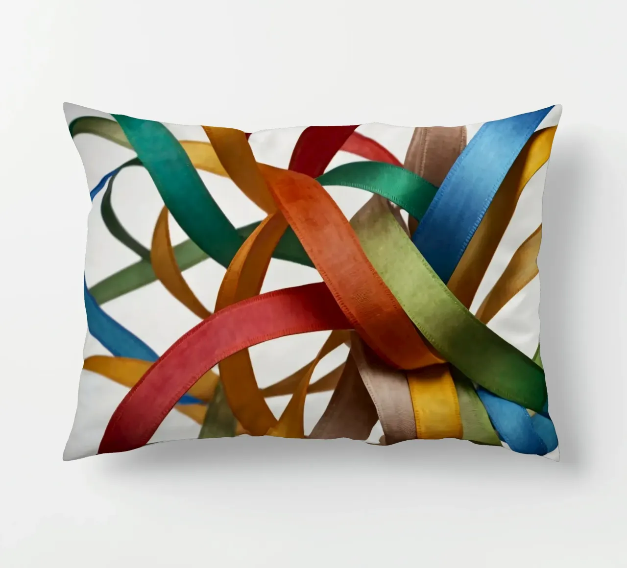 Nastri colorati intrecciati tra loro creano un'atmosfera vibrante. cuscino da DesignDoodle