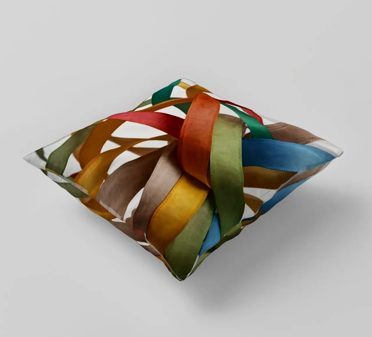 Nastri colorati intrecciati tra loro creano un'atmosfera vibrante. cuscino da DesignDoodle