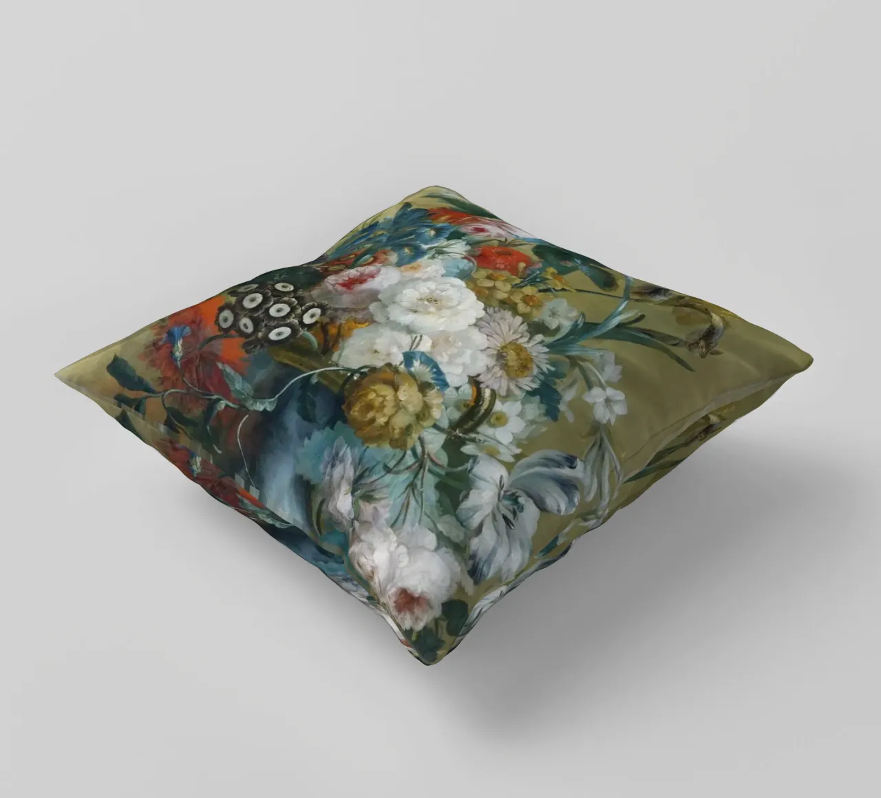 Flowers in A blue Vase Classical Painting Botanical cuscino da Venus Art