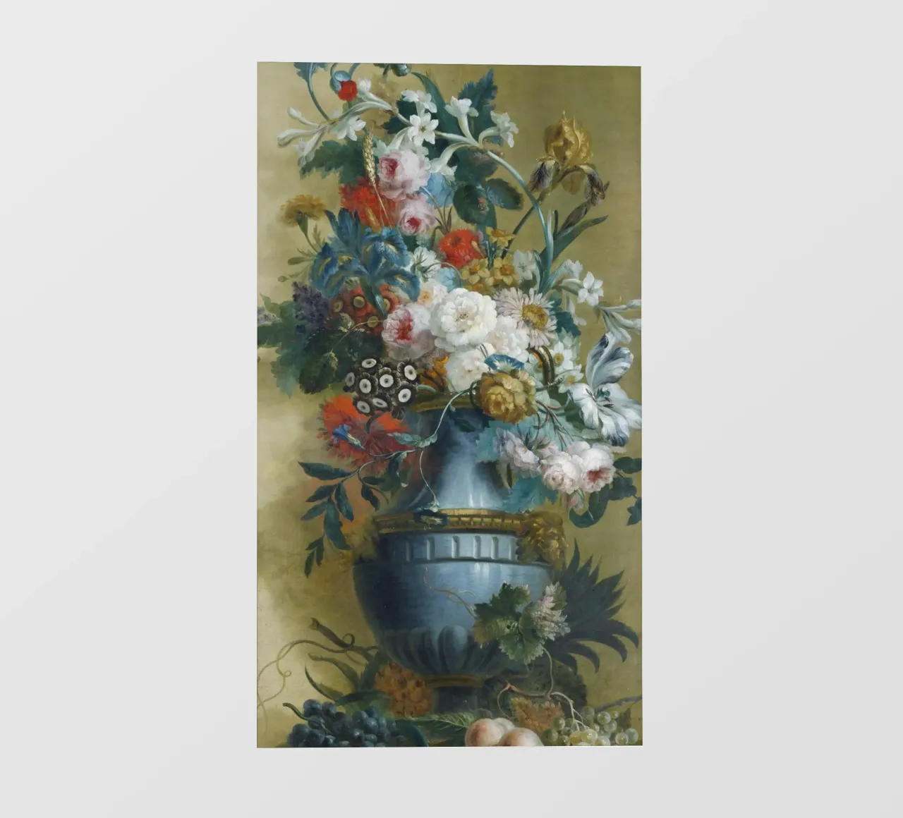 Flowers in A blue Vase Classical Painting Botanical pellicola backlit da Venus Art