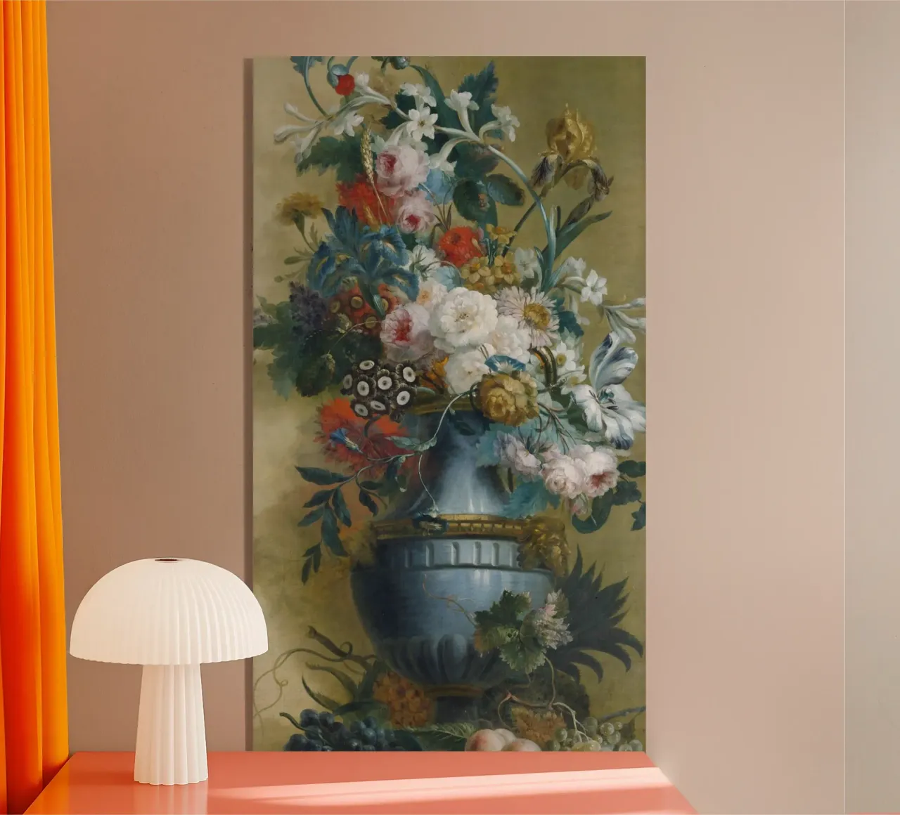 Flowers in A blue Vase Classical Painting Botanical plexiglass da Venus Art