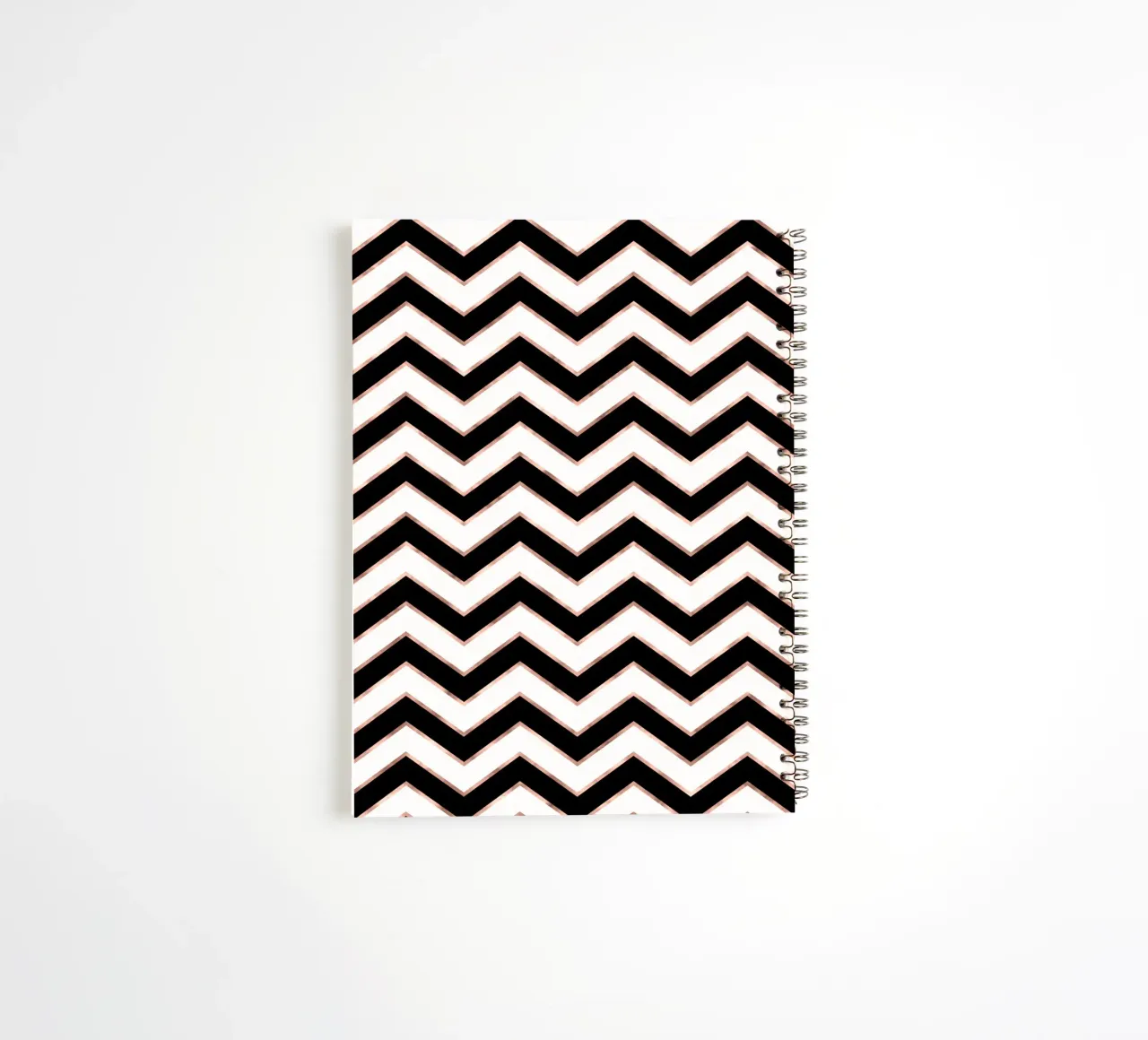 Black and white pattern with copper shimmer spiral notebook by CalliLetters