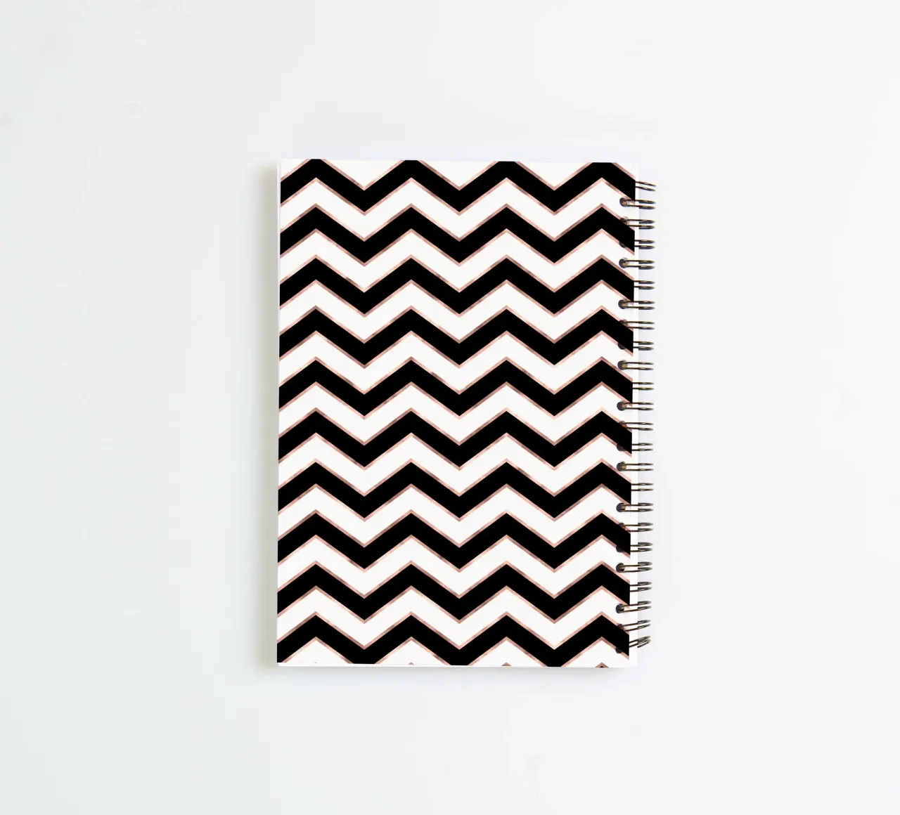 Black and white pattern with copper shimmer spiral notebook by CalliLetters