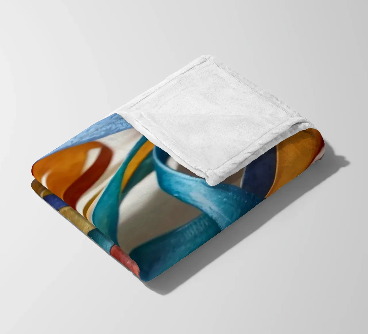 Vibrant collection of colorful ribbons scattered fleece blanket by DesignDoodle