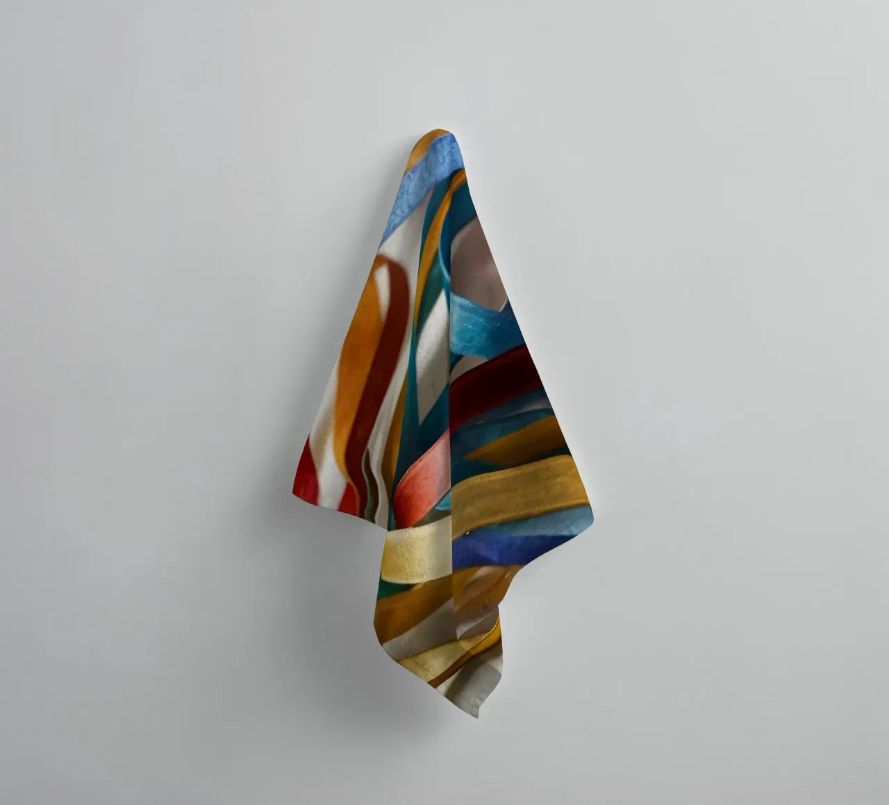 Vibrant collection of colorful ribbons scattered towel by DesignDoodle