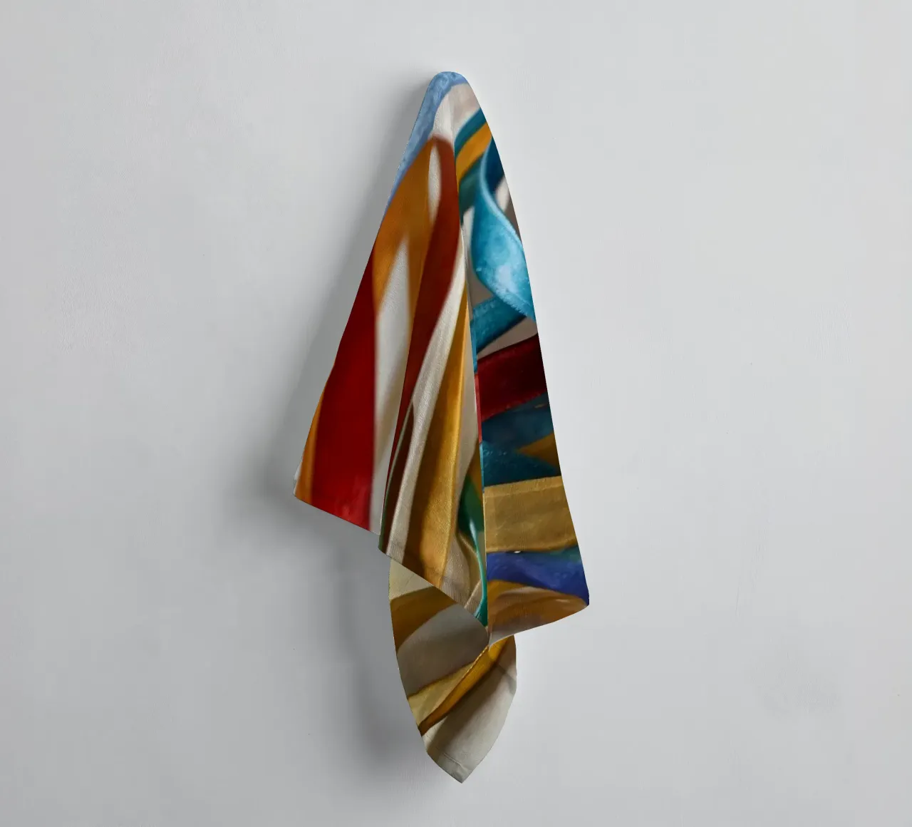Vibrant collection of colorful ribbons scattered towel by DesignDoodle