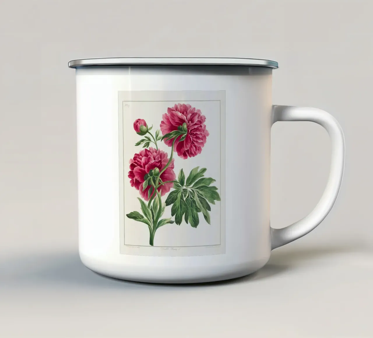 Pink Peonies tazza in smalto da Venus Art