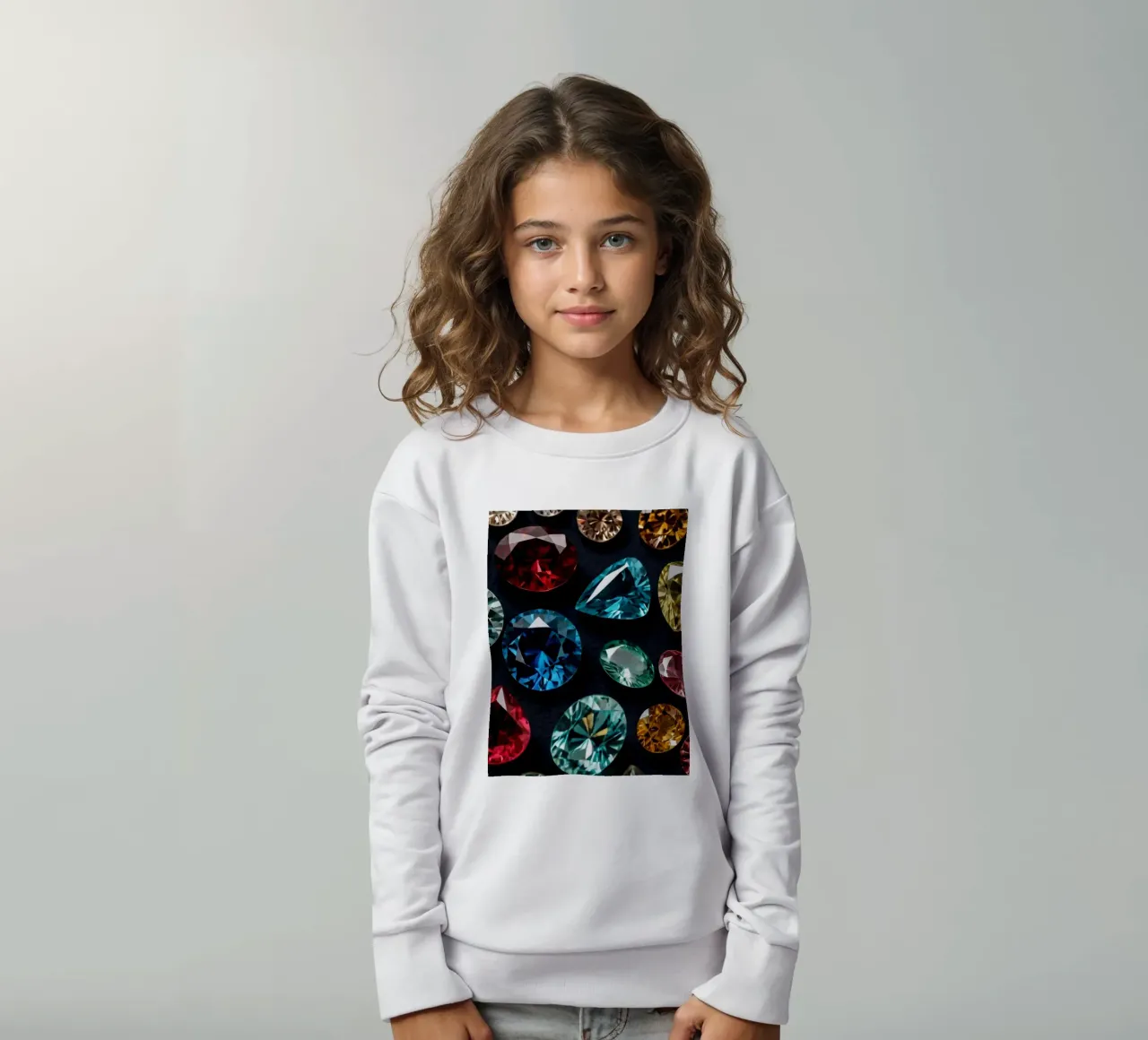 Una vivace collezione di diverse pietre preziose esposte felpa bambino da DesignDoodle