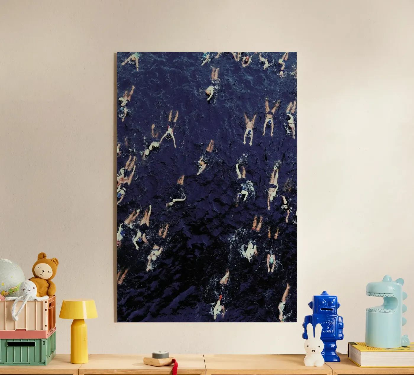 Swimming acryl van Sebastian Hilgetag