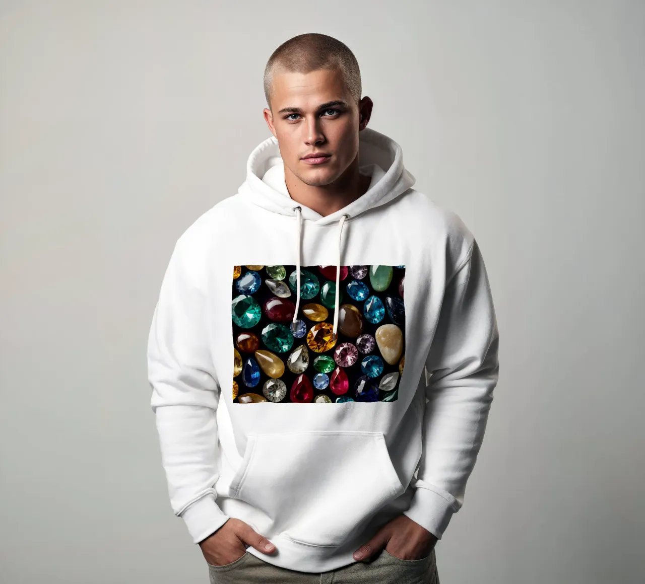 Una vivace collezione di diverse pietre preziose felpa con cappuccio da DesignDoodle