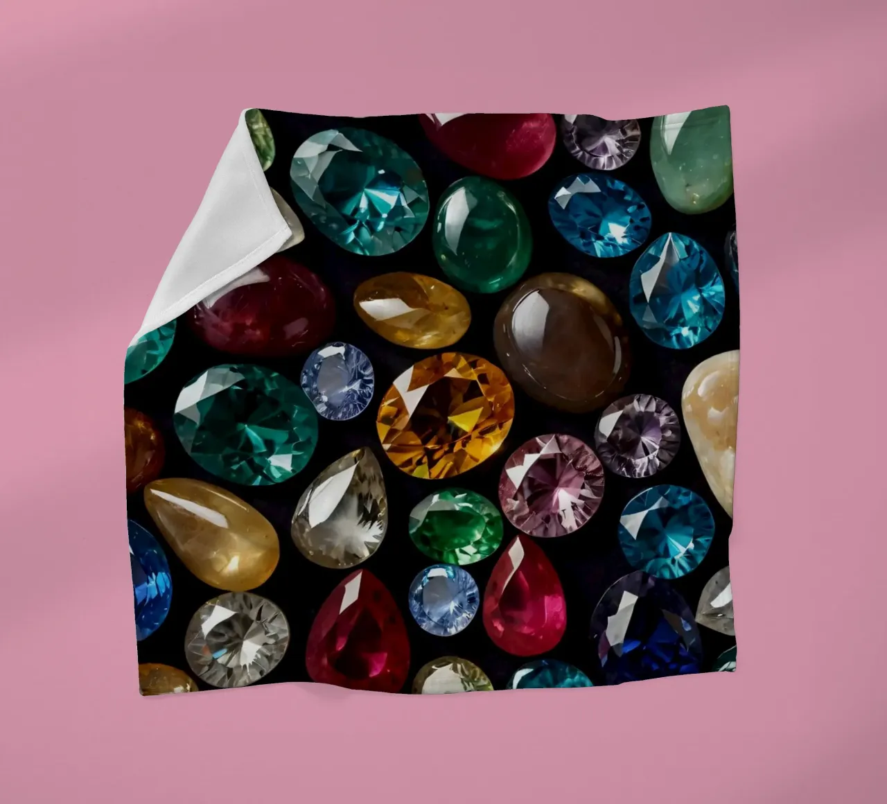 Una vivace collezione di diverse pietre preziose coperta in pile da DesignDoodle