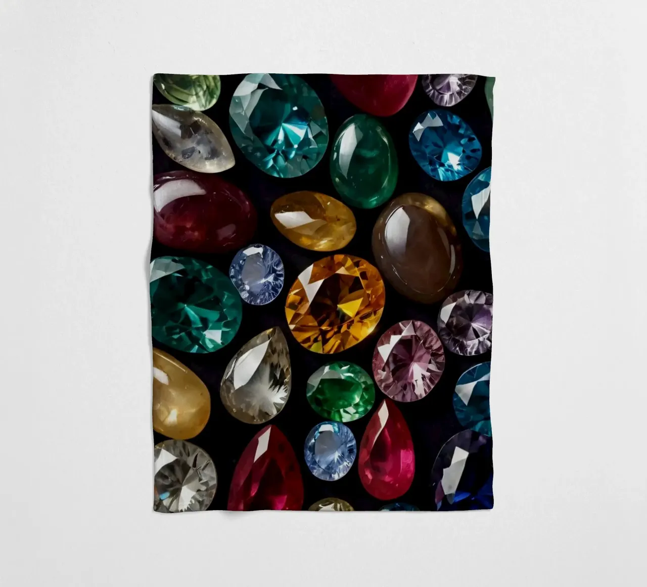 Una vivace collezione di diverse pietre preziose coperta in pile da DesignDoodle
