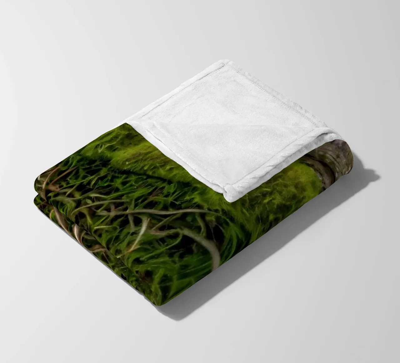 Écorce d'arbre texturée avec mousse vert vif et vin complexe. plaid polaire de DesignDoodle