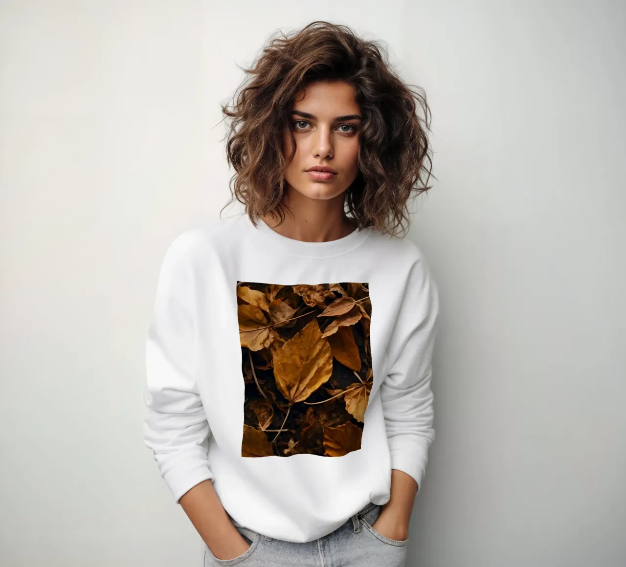 Colorful autumn leaves scattered on the ground sweatshirt by DesignDoodle