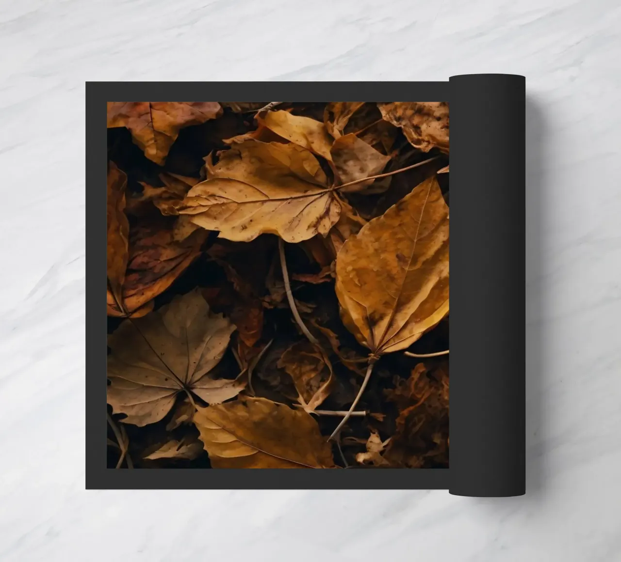 Foglie autunnali colorate sparse sul terreno zerbino da DesignDoodle