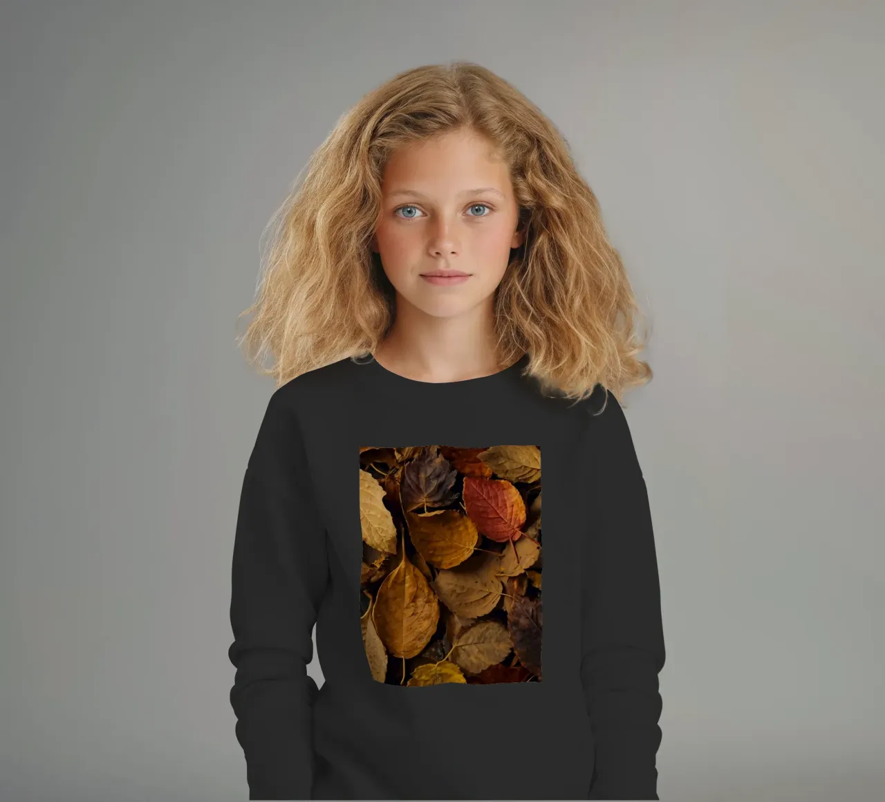 foglie d'autunno sparse a terra felpa bambino da DesignDoodle