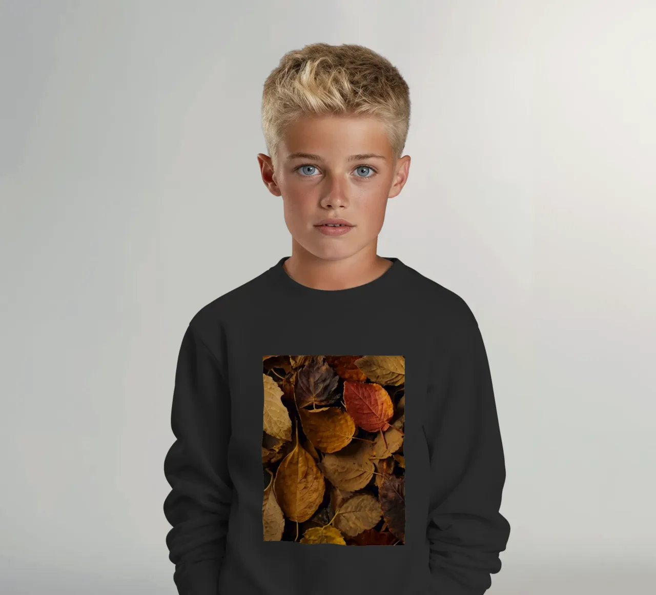 foglie d'autunno sparse a terra felpa bambino da DesignDoodle