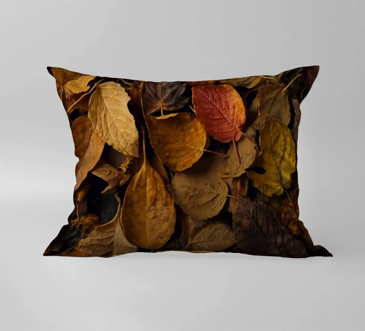 foglie d'autunno sparse a terra cuscino da DesignDoodle