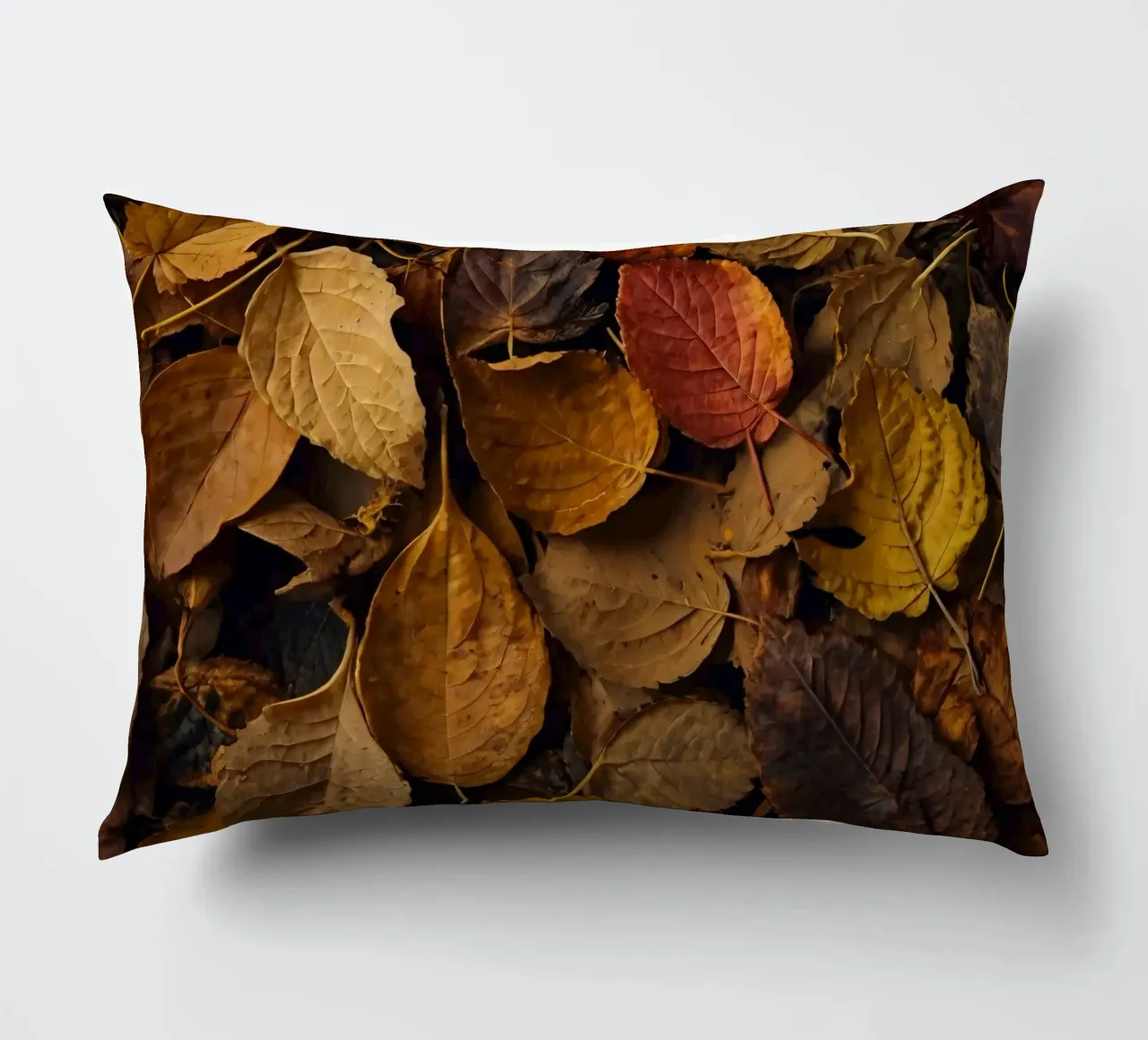foglie d'autunno sparse a terra cuscino da DesignDoodle
