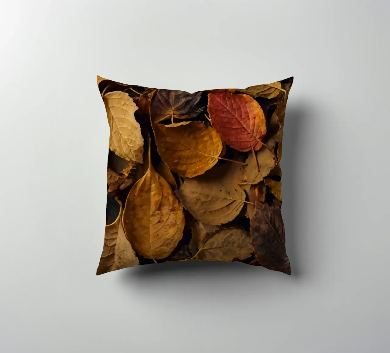 foglie d'autunno sparse a terra cuscino da DesignDoodle