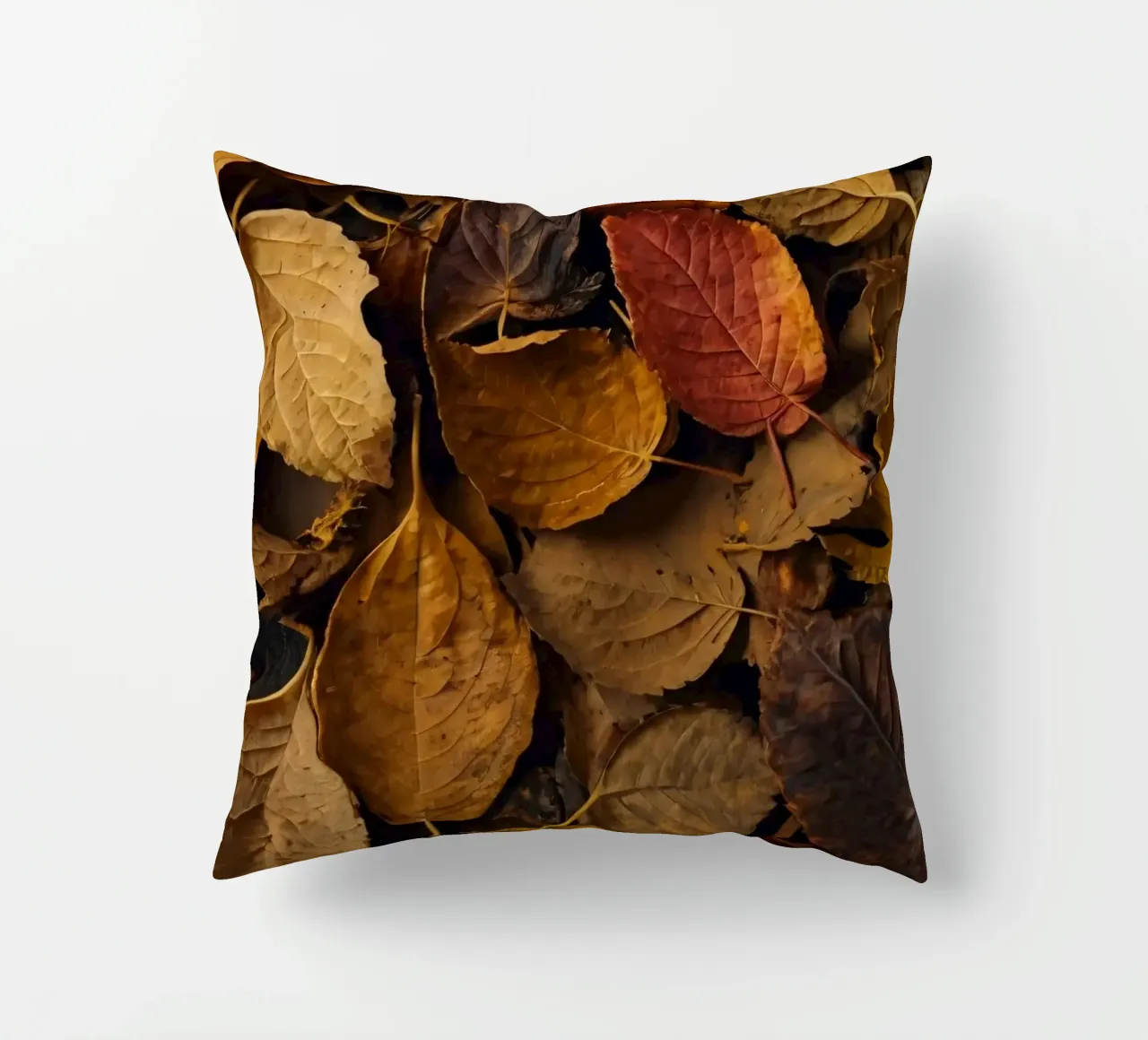 foglie d'autunno sparse a terra cuscino da DesignDoodle