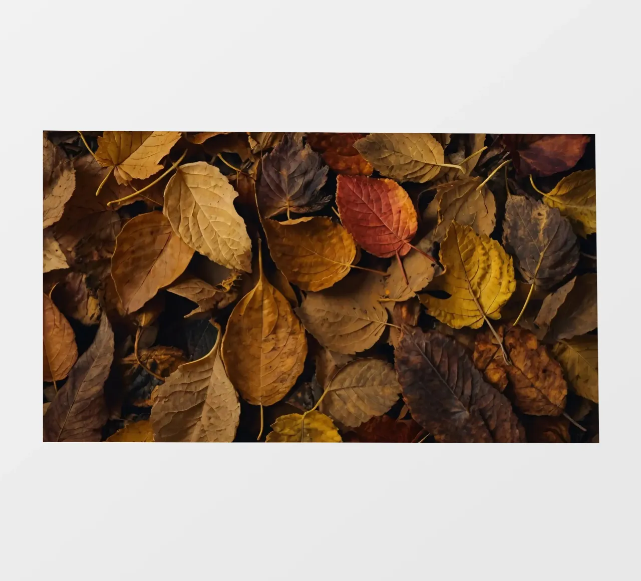 foglie d'autunno sparse a terra telo in pvc da DesignDoodle