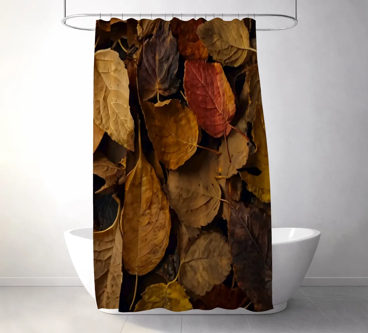 foglie d'autunno sparse a terra tenda da doccia da DesignDoodle